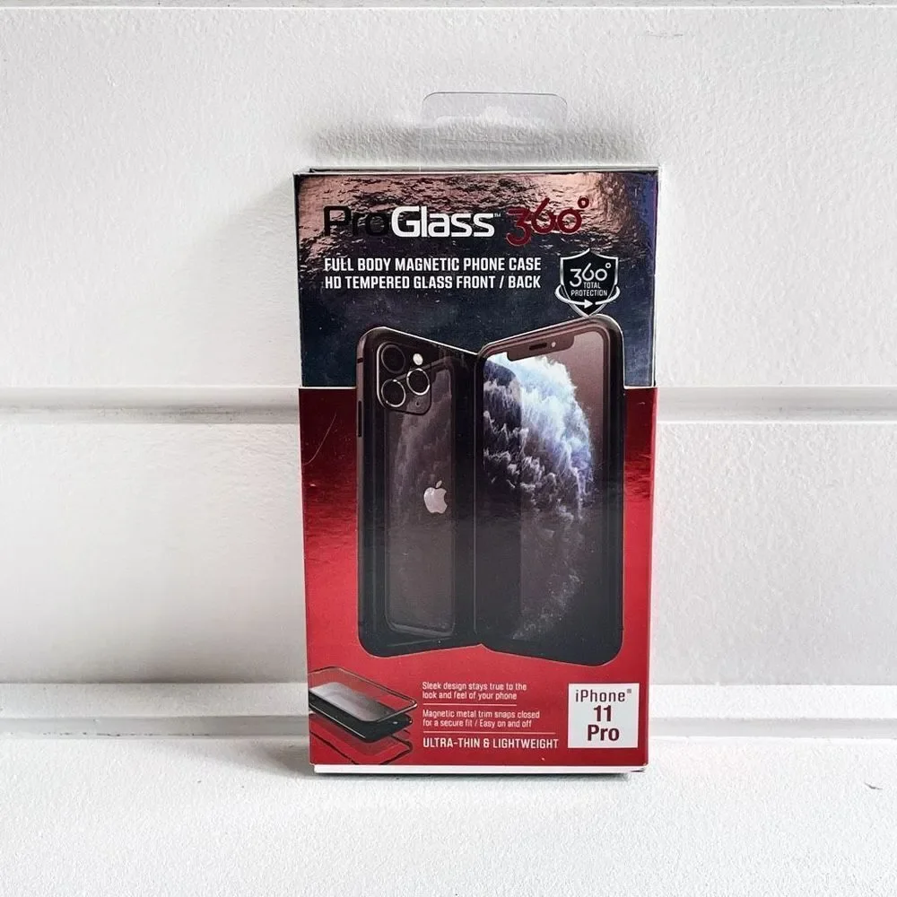 ProGlass 360 Full Body Magnetic Phone Case HD Tempered Glass For iPhone 11 Pro